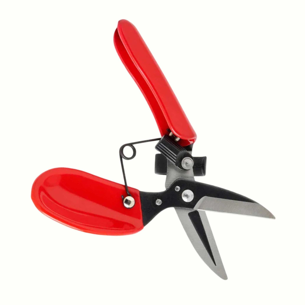 Red-handled comfortgel dead headers with black blades on a white background