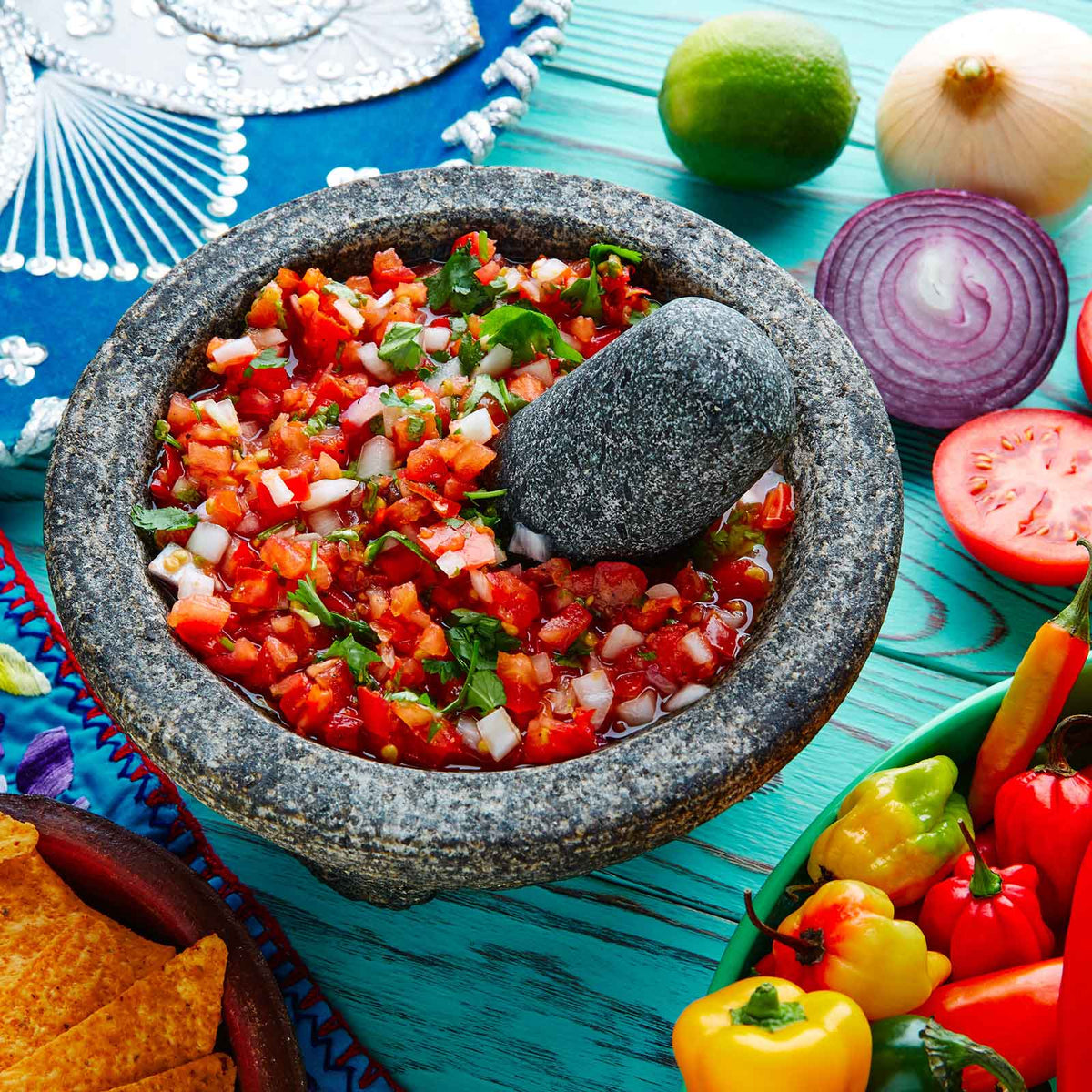 A bowl of salsa made from Habanero Red peppers.